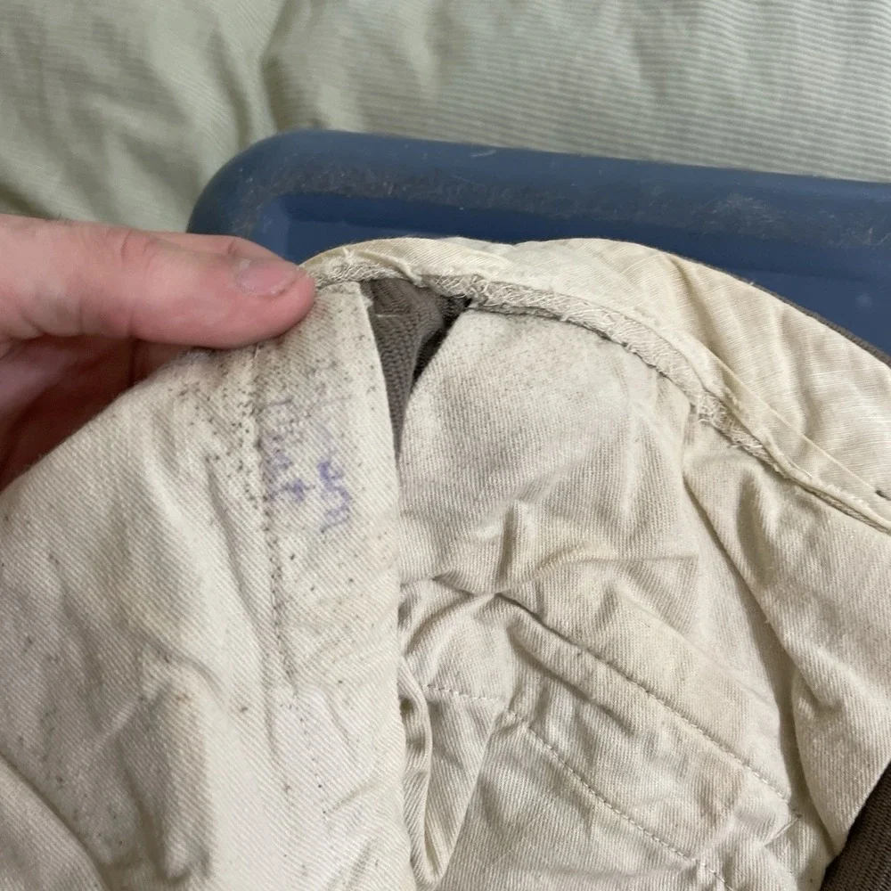 Antique 30s 40s Cotton Whipcord Pants Mens 29x29 Button Fly True Vtg Pleated
